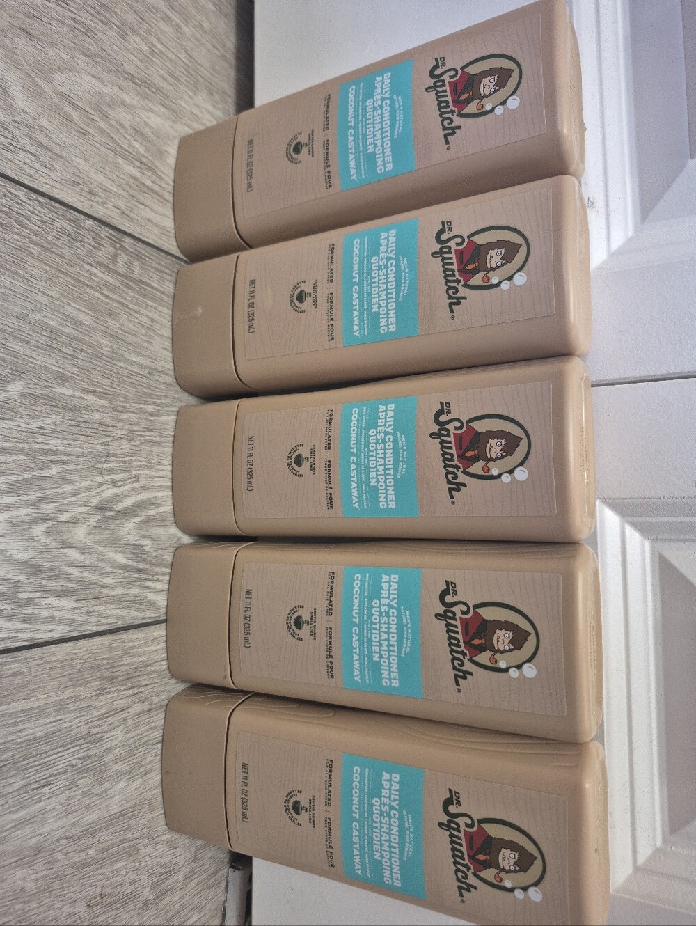 5x Dr. Squatch Mens Natural Daily Conditioner Coconut Castaway, 11 fl Oz